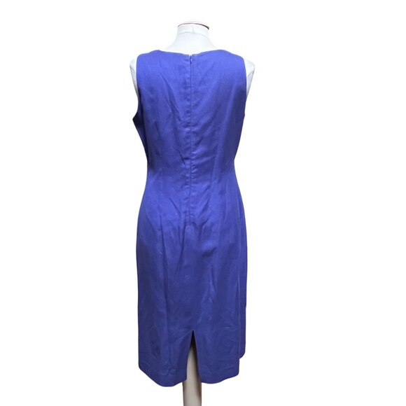 Coldwater Creek Purple Embroidered Linen Blend Suit Dress Jacket Set Size 10 - Picture 7 of 9